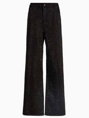 Good American Good Ease Embellished Baggy Jeans Sparkle Wide Leg Black 2/26 NWT